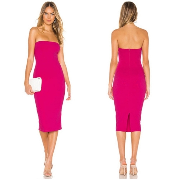 Pink Backless Slit Bodycon Dress for Night Out - Picture 2 of 5